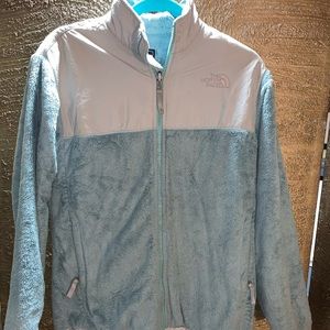 Fleecy Light Blue North Face Zip up